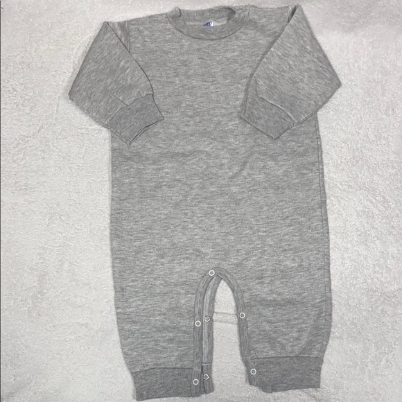 NWOT Rabbit skins grey sweatshirt romper made in USA 24m - Picture 1 of 8